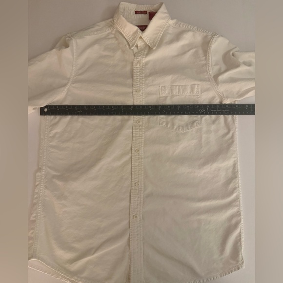IZOD Men’s Slim Fit Collared Long Sleeve Button Dress Shirt White Size M - Picture 5 of 6